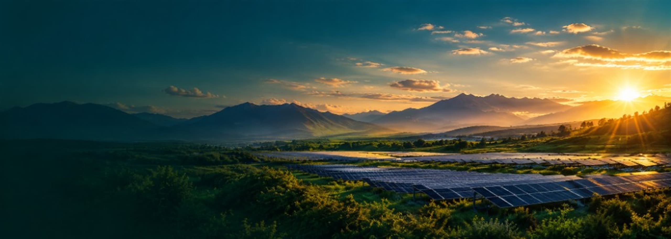 TAEKMO solar farm valley at sunrise